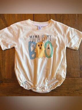 Blanksful Cream Baby Graphic Halloween Romper - Mama is My  Boo